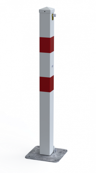 Parkovací sloupek BASIC - pevný s kotevní deskou, Vlastní RAL, Montážní patka